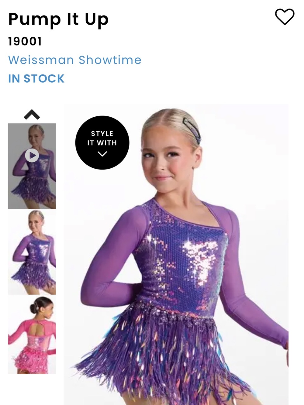 Weissman Purple Sequin Fringe Dance Costume - CM
